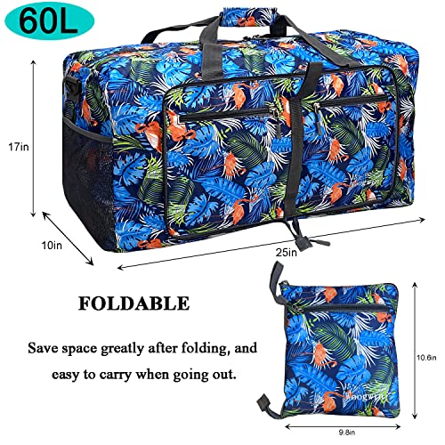 Image of Woogwin Travel Duffel Bag Large Foldable Waterproof Overnight Bag for Beach Swim Bags Pool Sports Gym