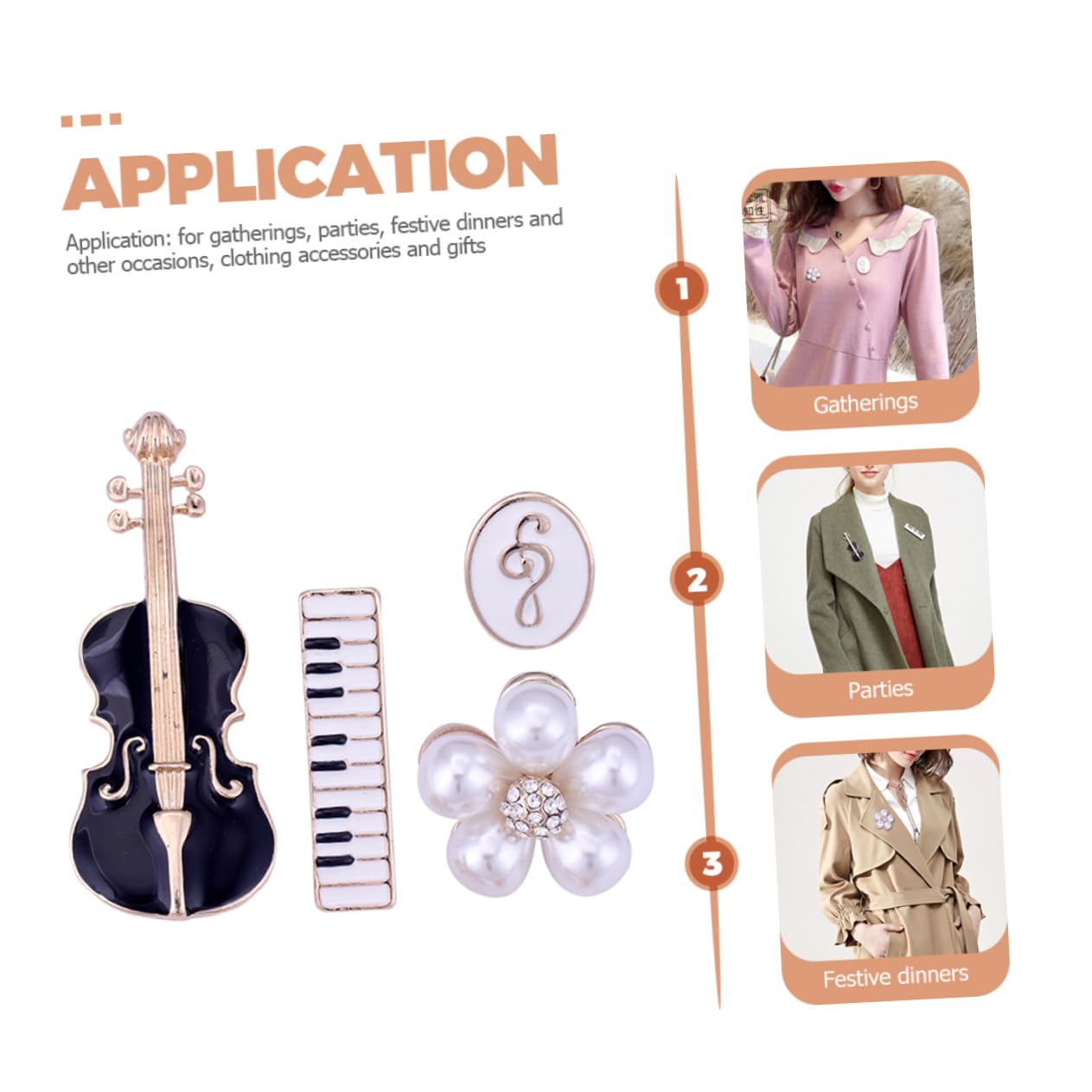 Healvian Spilla Violino Set Pins Per Accessori Musicali Per Abbigliamento Per E