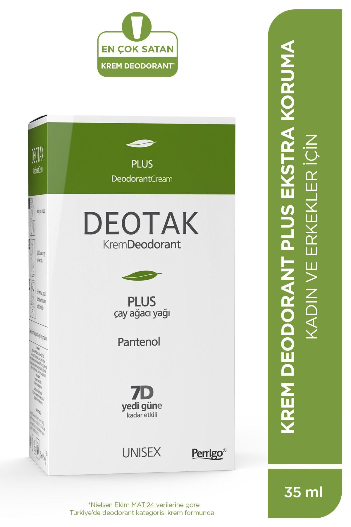 Deotak Plus Ekstra Koruma 7 Güne Kadar Etkili Krem Deodorant 35 ml