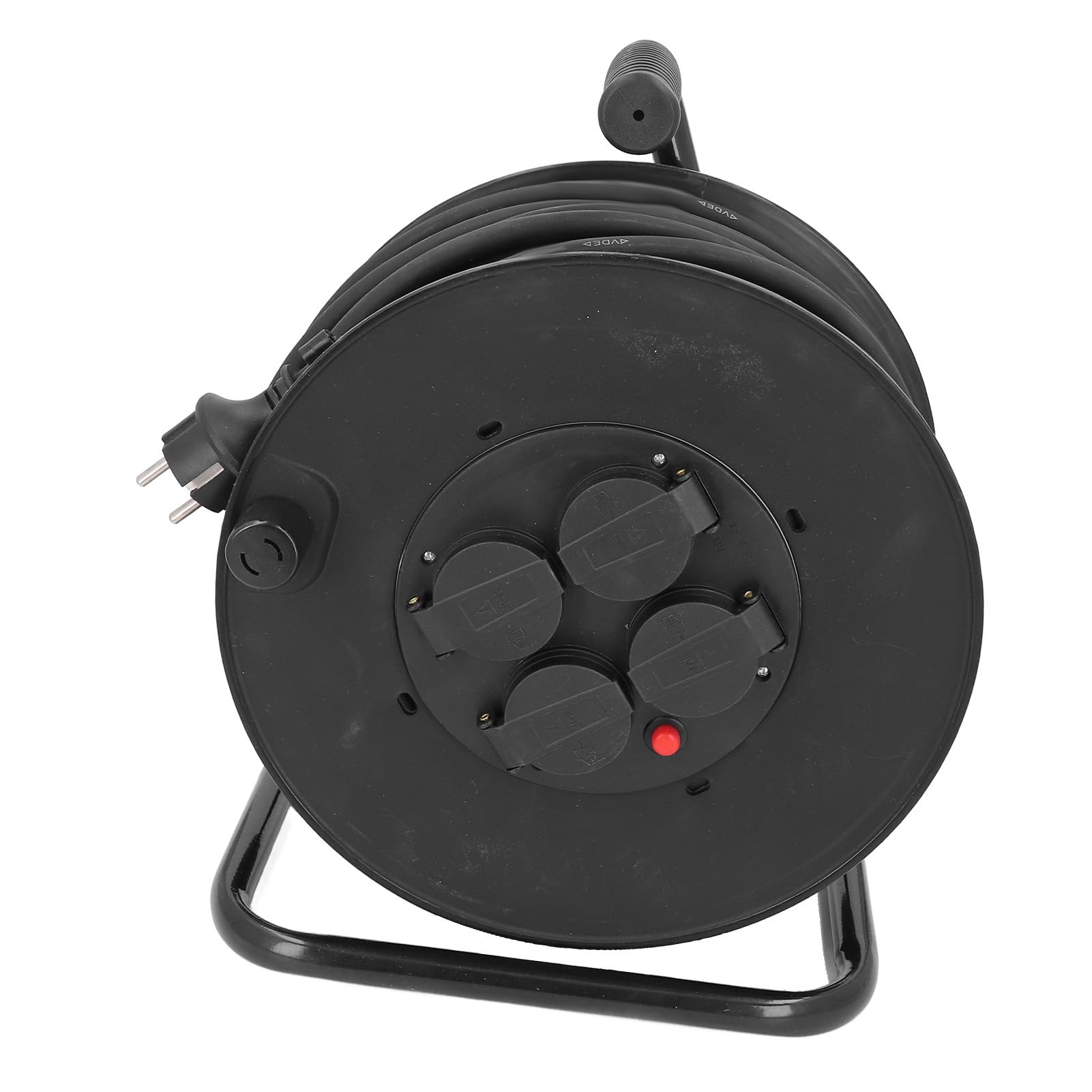 Hyuduo Avvolgicavo Prolunga per Esterni Bobina 35m H05RR F 3G2.5mm² 4 Prese IP44 Acciaio Inossidabile PP Neoprene Rame per Officina da Giardino Uso in Cantiere