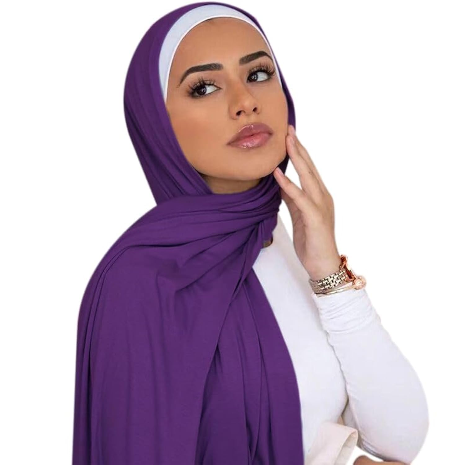 ANKOMINAWomen Soft Cotton Muslim Jersey Hijab Head Wrap Scarves Fashion Long Scarf Shawls