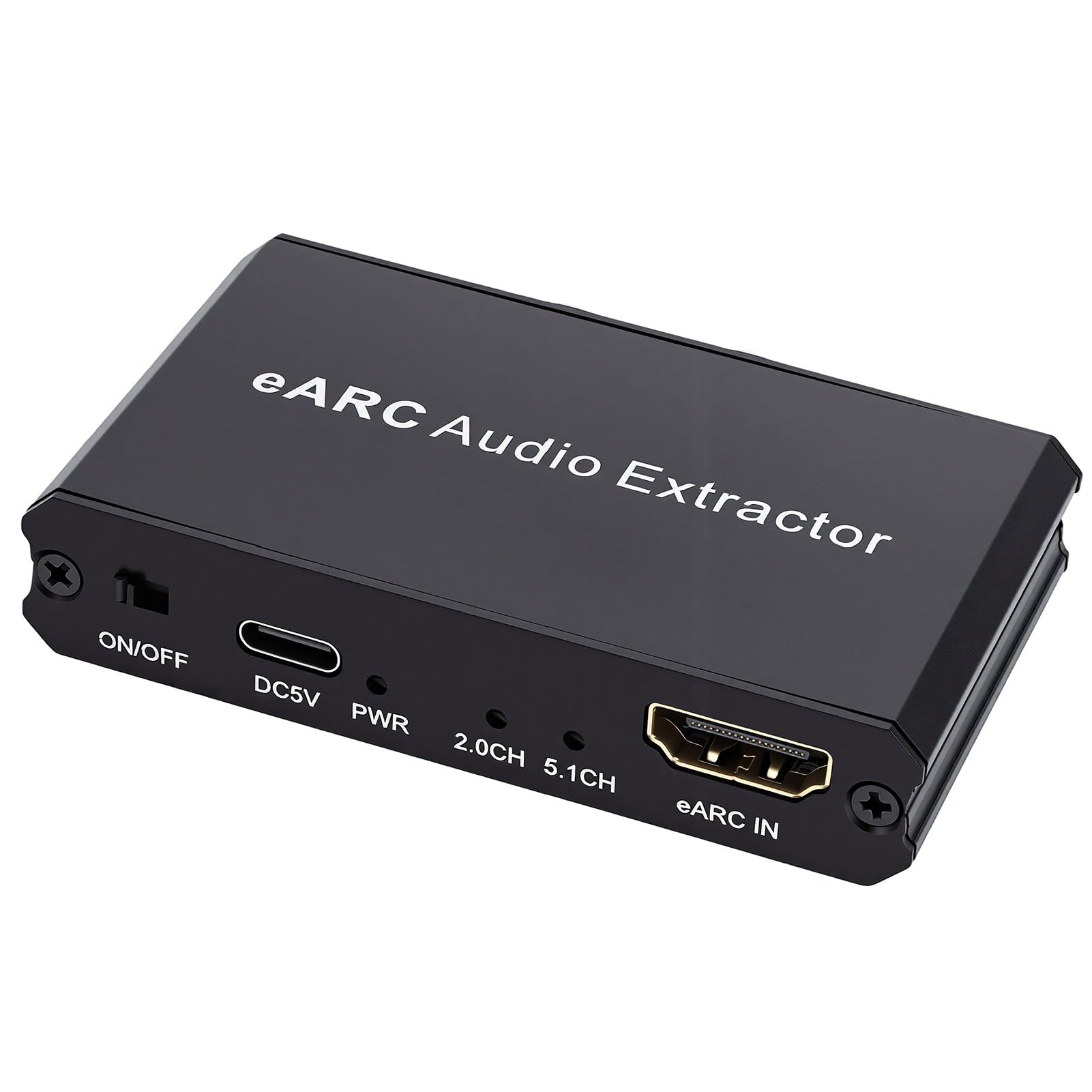 Bewinner Extractor de Sonido EARC ARC, Adaptador ARC de Interfaz Multimedia HD a Convertidor Estéreo óptico de 3,5 Mm, Salida de Audio 5.1CH 2.0CH para de Altavoces de Barra de Sonido de
