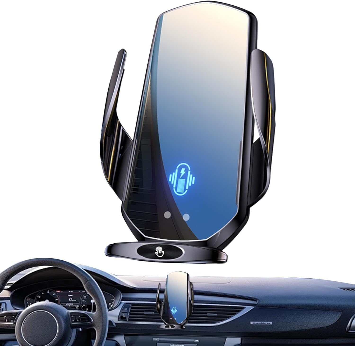 Ynnbjx A Car Phone Holder For Skod Yeti Superb Octavi Fabi Karoq Kamiq Kodiaq, Stable Nti-Slip Foldable Phone Mount Wireless Utomatic Clamping Car Phone Charger,