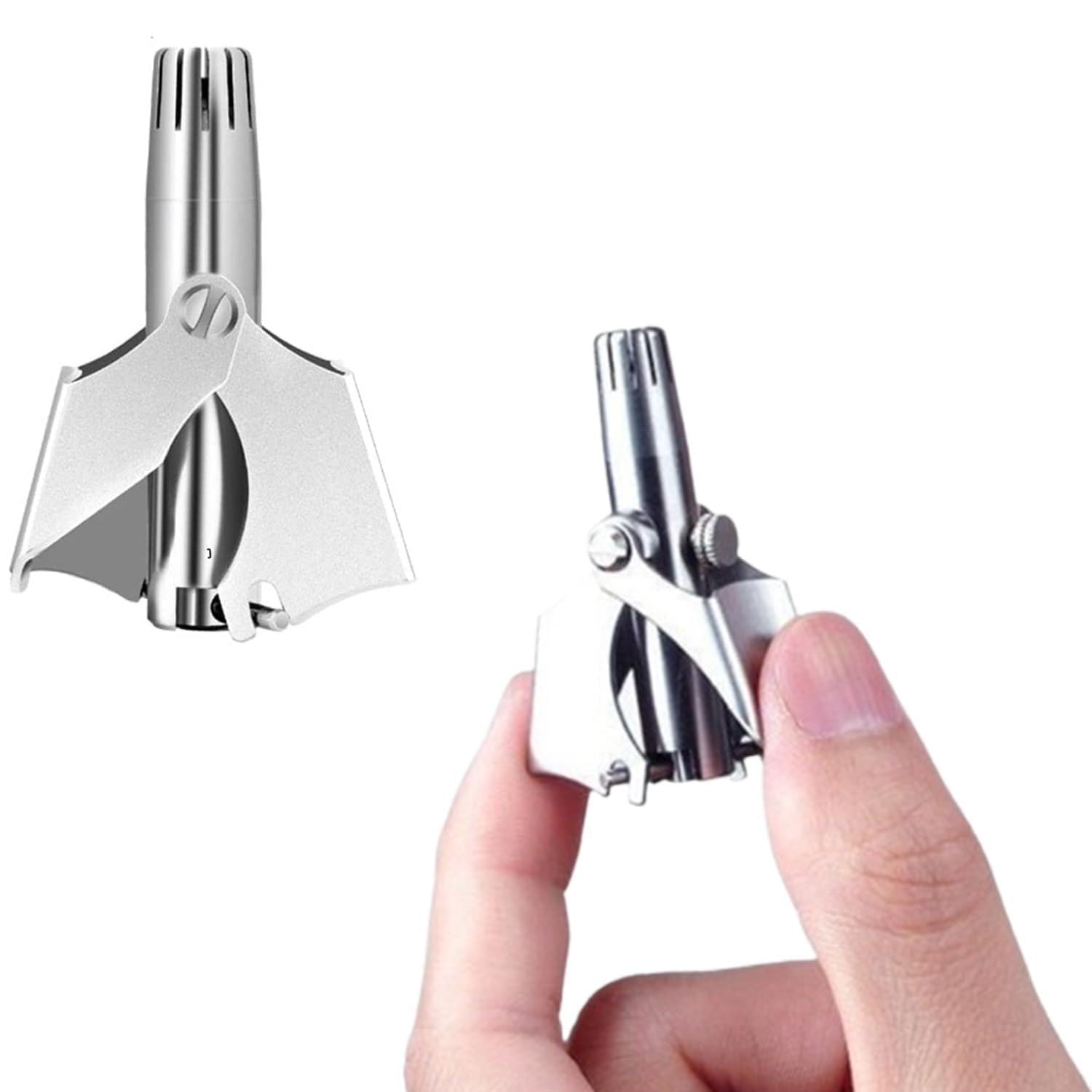 Nose Hair Trimmer for Men Manual Nose and Ear Hair Trimmer Portable Stainless Steel Manual Tool Nose Clippers