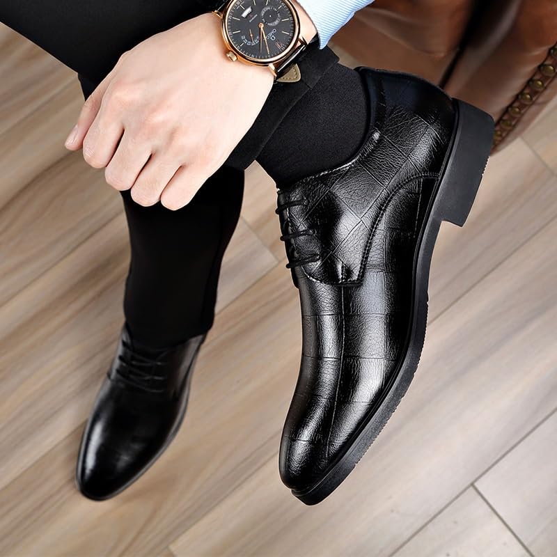 Men's Tuxedo Dress Shoes Fashion Style Men's Breathable Comfort Business Lace Up Work Leisure Solid Color Leather Shoes Breathable Print Leather Wingtip Oxford Shoes for Men(10)3