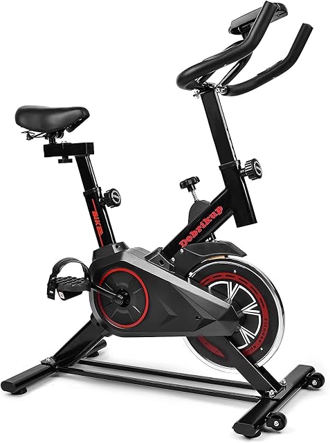 simpahome S100 Indoor Cycling Magnetic Resistance Exercise Bike, Heavy Duty 5kg Flywheel, Super-Silent, LCD Monitor, Pulse Sensor, Water Bottle Holder, Home Gym Stationary Spin Bike