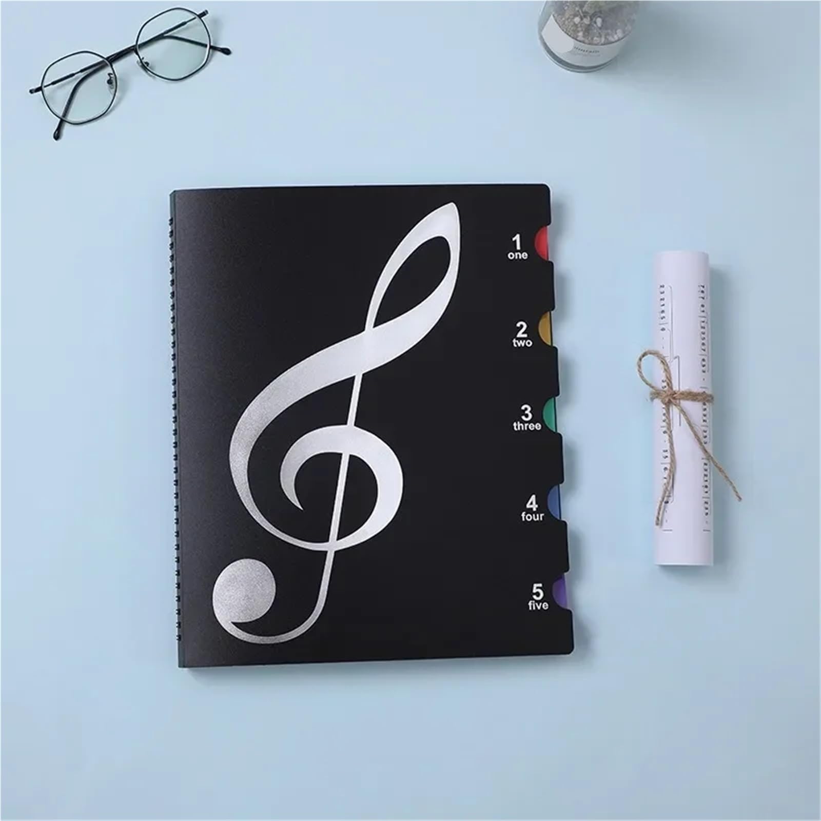 Carpeta de partituras Piano modificable A4, Clip música gran nota Para Partituras(Green 60 sheets)