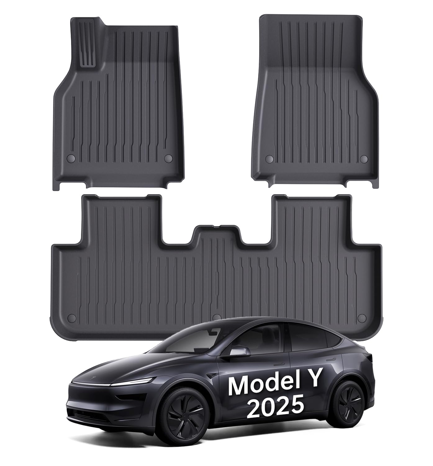 Wekar Floor Mats Fit for Model Y 2026-2025 Juniper 5-Seat - Custom Fit All Weather Front Rear Row