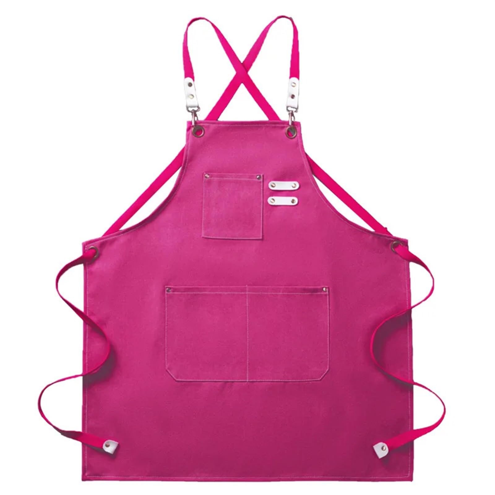 Grembiule in tela di cotone ispessito for la casa, caffetteria, cucina, ristorante, grembiule da lavoro, grembiule for uomo(Pink)