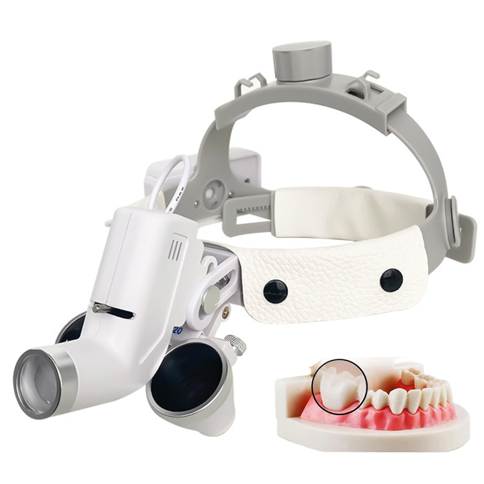 Headband Surgical Binocular Loupes, 2.5X/3.5X Dental Surgical LED Headlight, 5W Dental Led Head Light Lamp Dental Surgical Magnifier With Headlight Medical Headlamp Clinical Dental Loupes 3.5X
