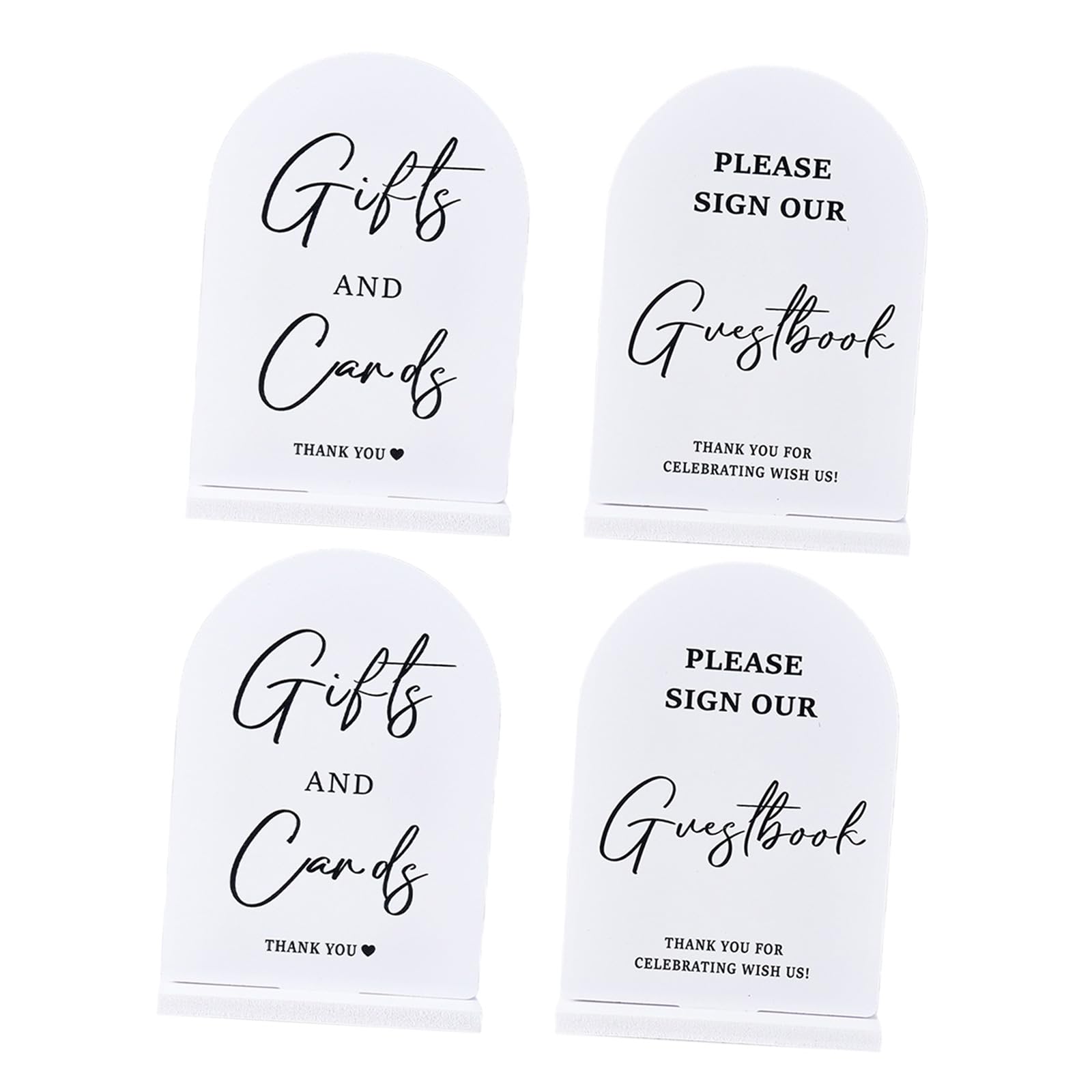Tsophreniq 2 Pieces Table Signs For Guestbook And Cards, White Pvc Arch Reception Decor With Stable Bases For Wedding Guestbook Sign Cards Table Sign Arch Wedding Reception Decor Bridal Shower Party Marker Event