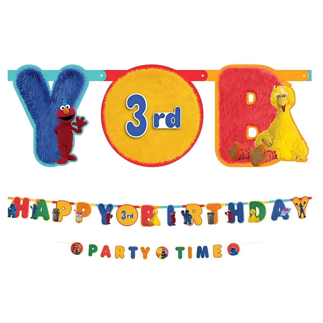 Everyday Sesame Street Jumbo Letter Banner Kit - 10' & 6' (Pack Of 2) - Multicolor Paper Birthday Banners - Perfect For Kid's Celebrations