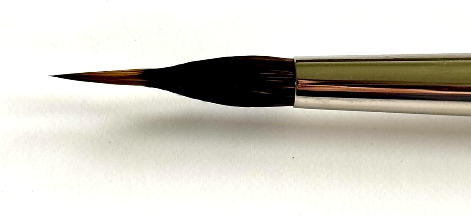 Reservoir Liner Brush, Size 8, Series 2000, Natural Hair – Red Sable and Squirrel Hair, Short Handle, Professional Fine Detail Brush for Watercolor, Ink and Gouache, Made in Germany
