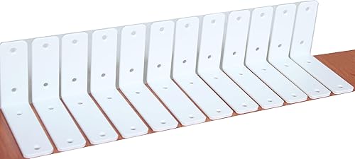 Paquete de 12 8 pulgadas de largo x 6 pulgadas de alto x 1.5 pulgadas de ancho, 0.197 in de grosor, soportes de estante de hierro, soporte de