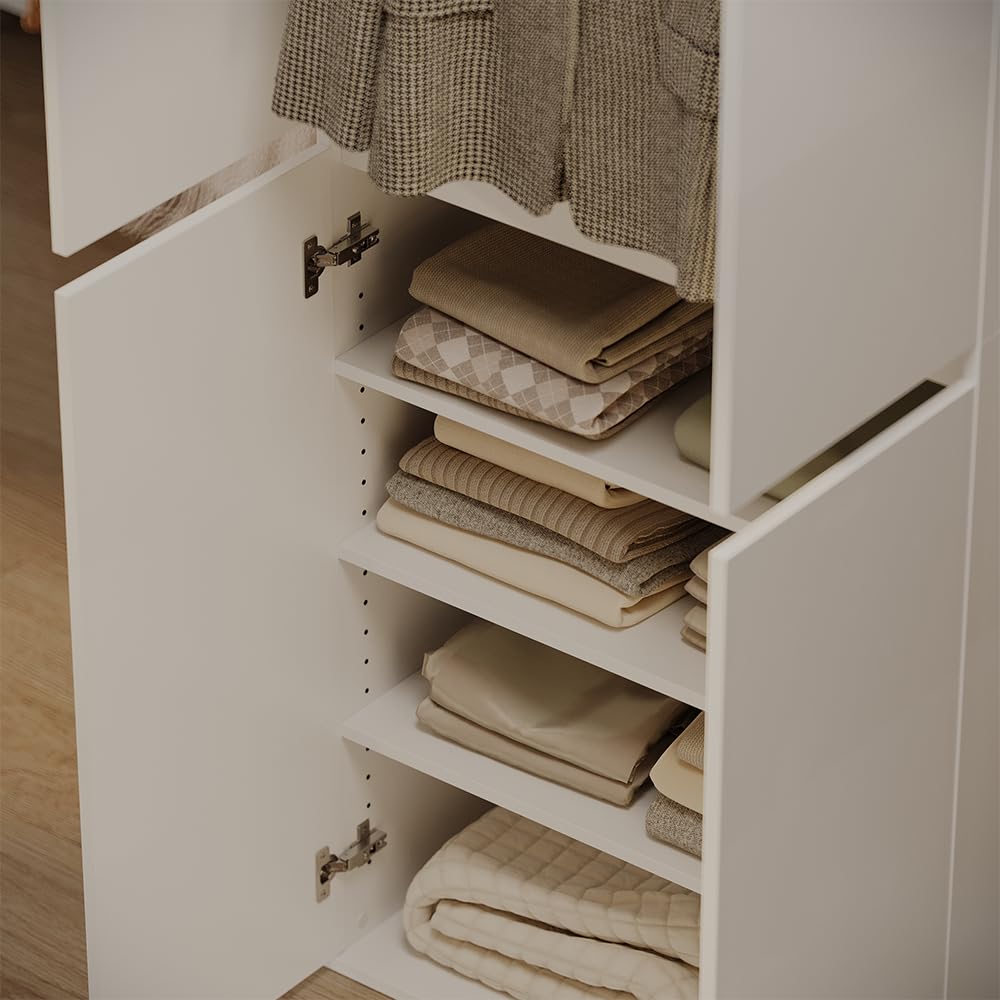 Vicco Kleiderschrank Claus, Weiß, 74 x 191.5 cm