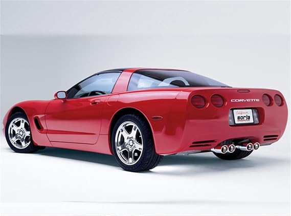 BORLA 140427 Cat-Back Perf. Exh. Sys. for '97-'04 Chevrolet Corvette (C5) 5.7L V8 & Z06 (C5) 5.7L V8 T-304 SS-Type II Dual Center Rear Exit Dual 4.25x3.5 Oval Polished T-304 Tips Each Side.