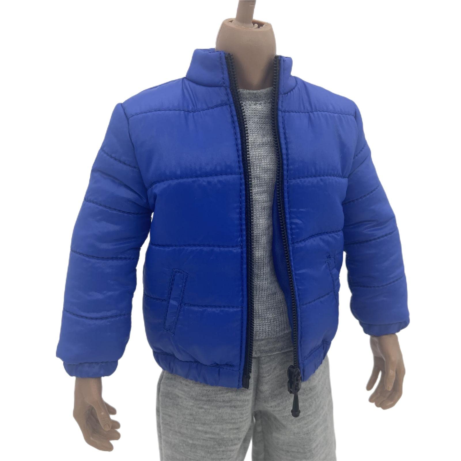 Puppenkleidung für Männliche Figuren Im Maßstab 1:6, Daunenjacke, Outfit, Kostüm Aus Weichem, Bequemem Material für Modepuppen, Geeignet für Kinder zu, Blau, Länge: 12,3 cm