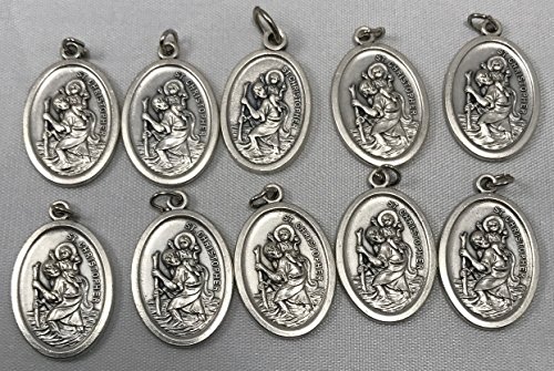 O'Connor's Church Goods Saint Christopher Bulk but. Ten S.t Christopher Medals. Catholic Saint Christopher.