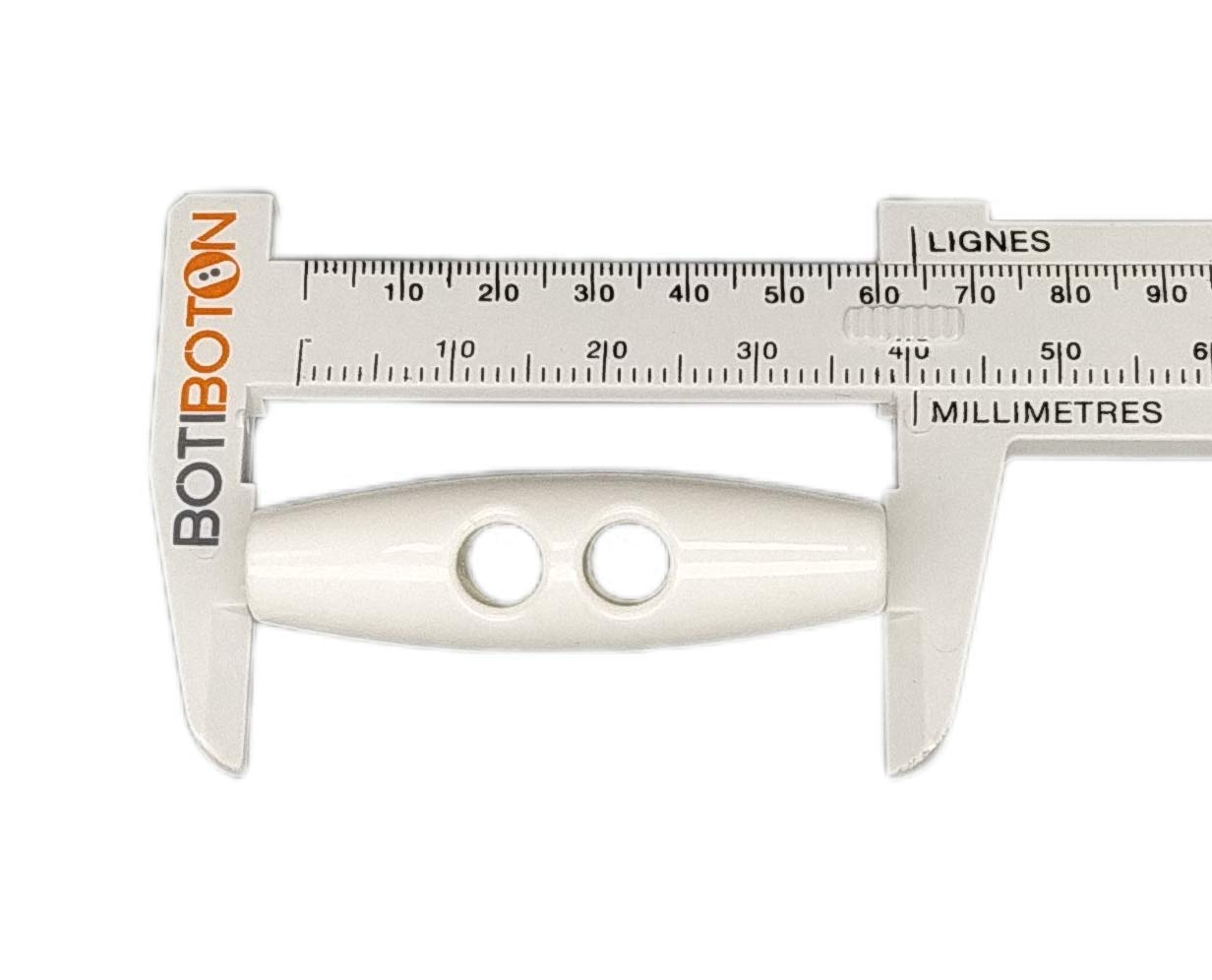 Pulsanti Trenca Tonel A Forma Di Barile – 40 Mm Bianco – 12 Pezzi – Fatti In Spagna
