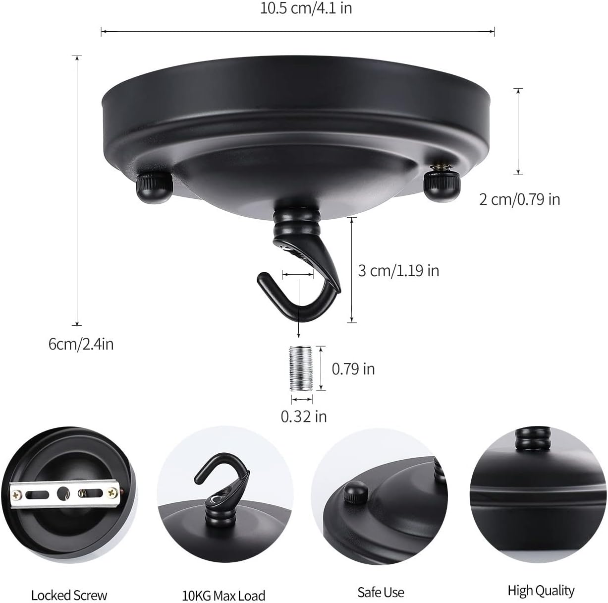 Buy Upgraded Version】 Light Canopy Kit Black, Vintage Chandelier