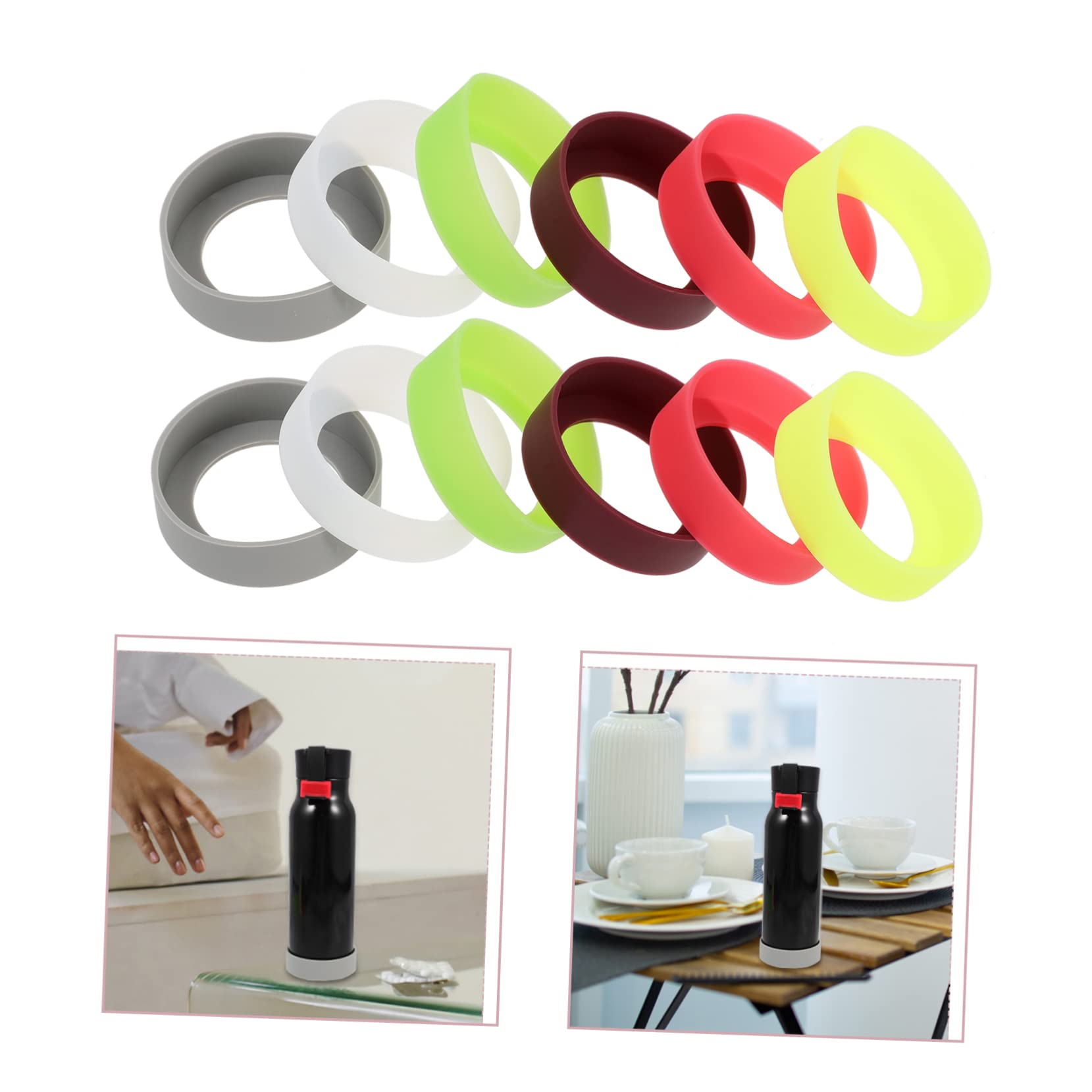 PRETYZOOM 48 Uds Funda De Silicona para Taza Funda para Taza para Bebidas Calientes Fundas para Botellas con Aislamiento Térmico Fundas Simples para Botellas Funda para Taza con