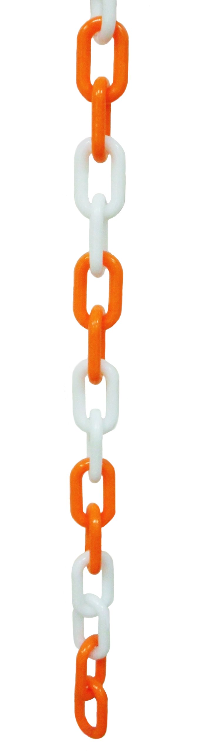Cadena de plástico en color blanco y naranja, centro de control de cruz, 50 pies