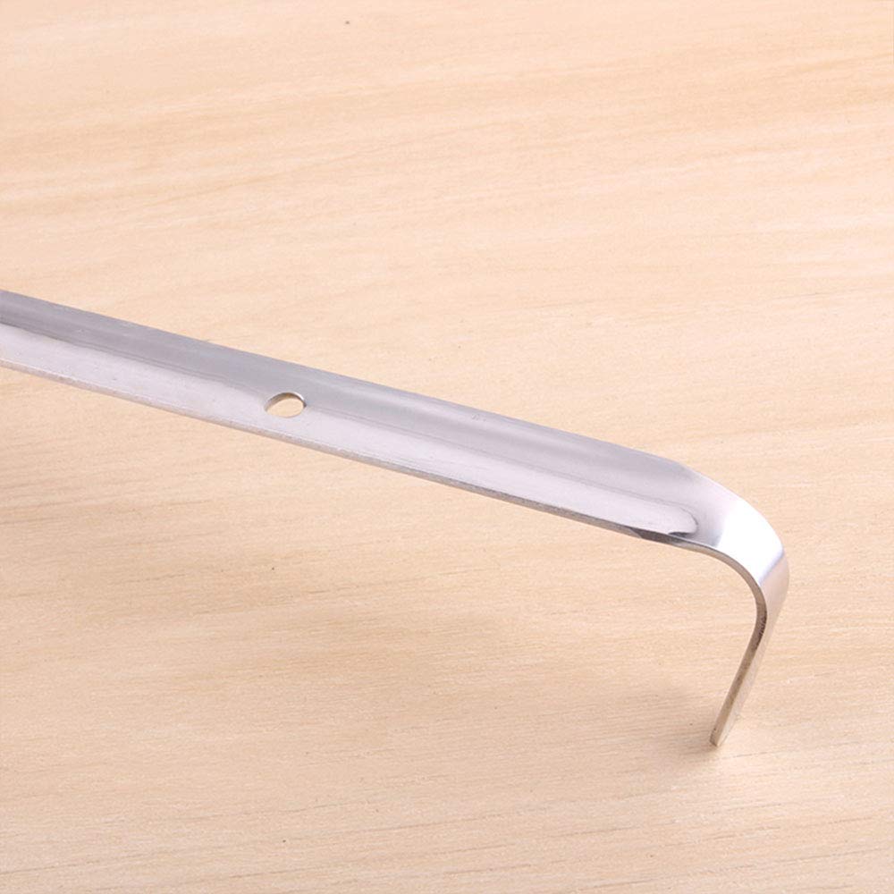 Cucharón de sopa profesional de acero inoxidable con mango largo y gancho para salsa, sopa, estofado, cocina, cuchara de salsa, 7 x 27 cm, 90 ml, color plateado