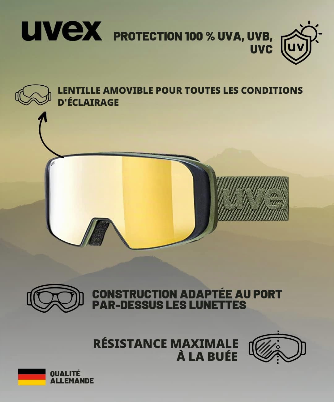 Uvex Unisex Saga to ski goggles (pack of 1)