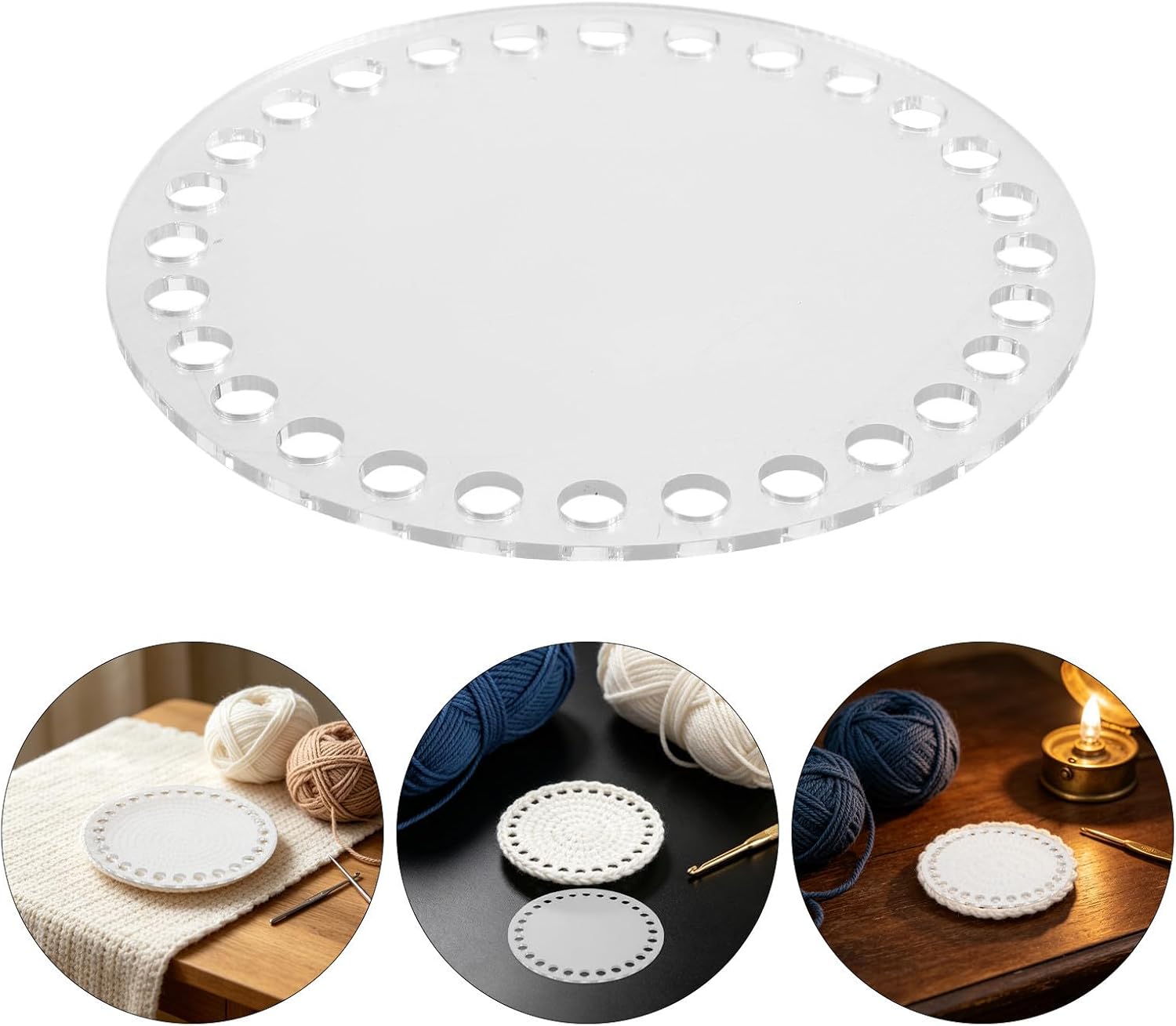 10pcs Acrylic Base Board for Yarn Weaving Crafts Making 3.9 Inch