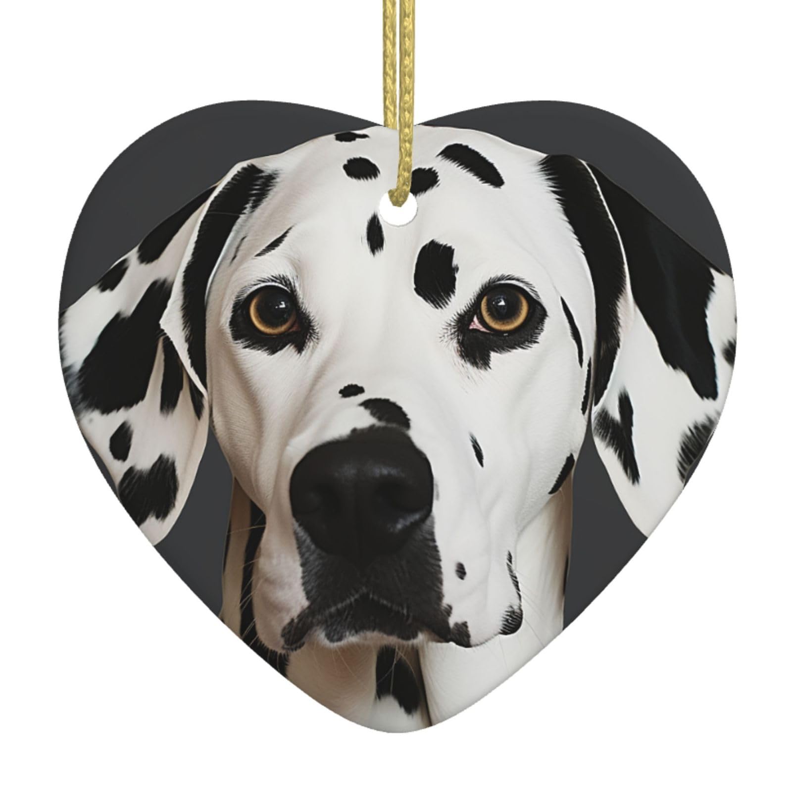 Fodpand Women's White Dalmatian Christmas Ornaments 2025, Gift Exchange For Men, Collectible Ceramic Ornament Heart Hanging Ornaments For Christmas Tree Decoration
