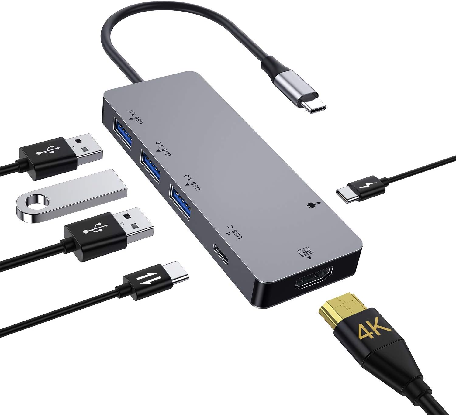 Huawei P20 Pro Usb C Hdmi Adapter zedela USB C HUB Adapter mit 4K HDMI-Anschlüssen,3 USB 3.0 Ports,2 USB