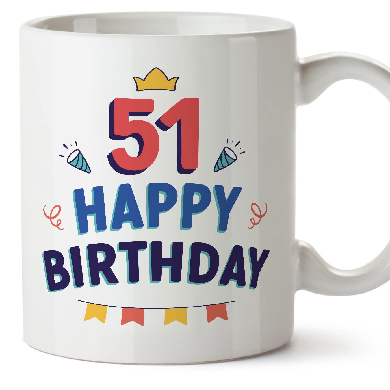 MUGFFINS 51 Birthday Mug - in English - Happy Birthday! - Funny Anniversary Present - 11 oz