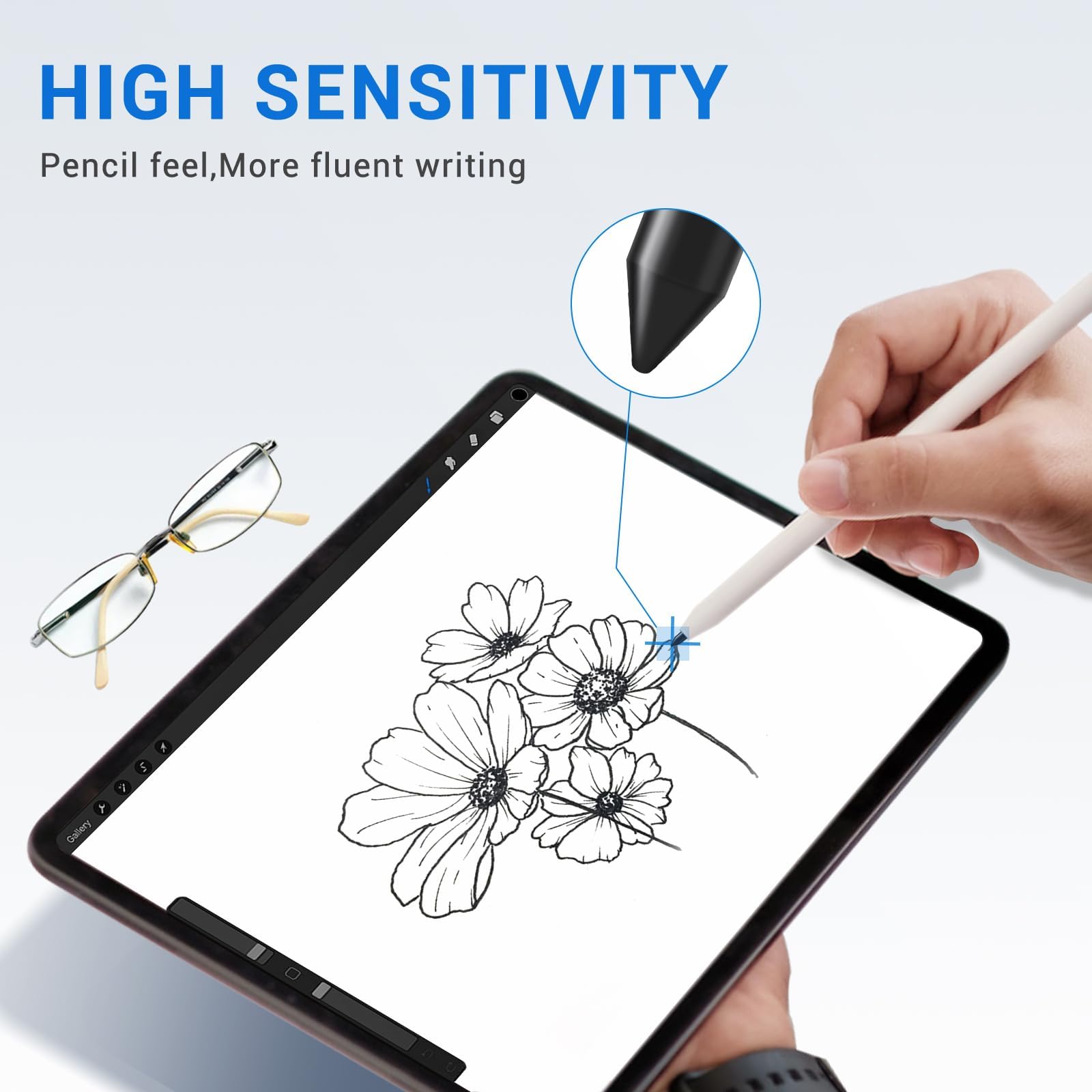 Zamienniki końcówek do pióra Kindle Scribe Pen 15 sztuk, końcówki do pióra kompatybilne z Premium Pen Remarkable 1/2 Plus cyfrowe pióro 4096 poziomów z folderem na pióro (bez zużytych 5 końcówek