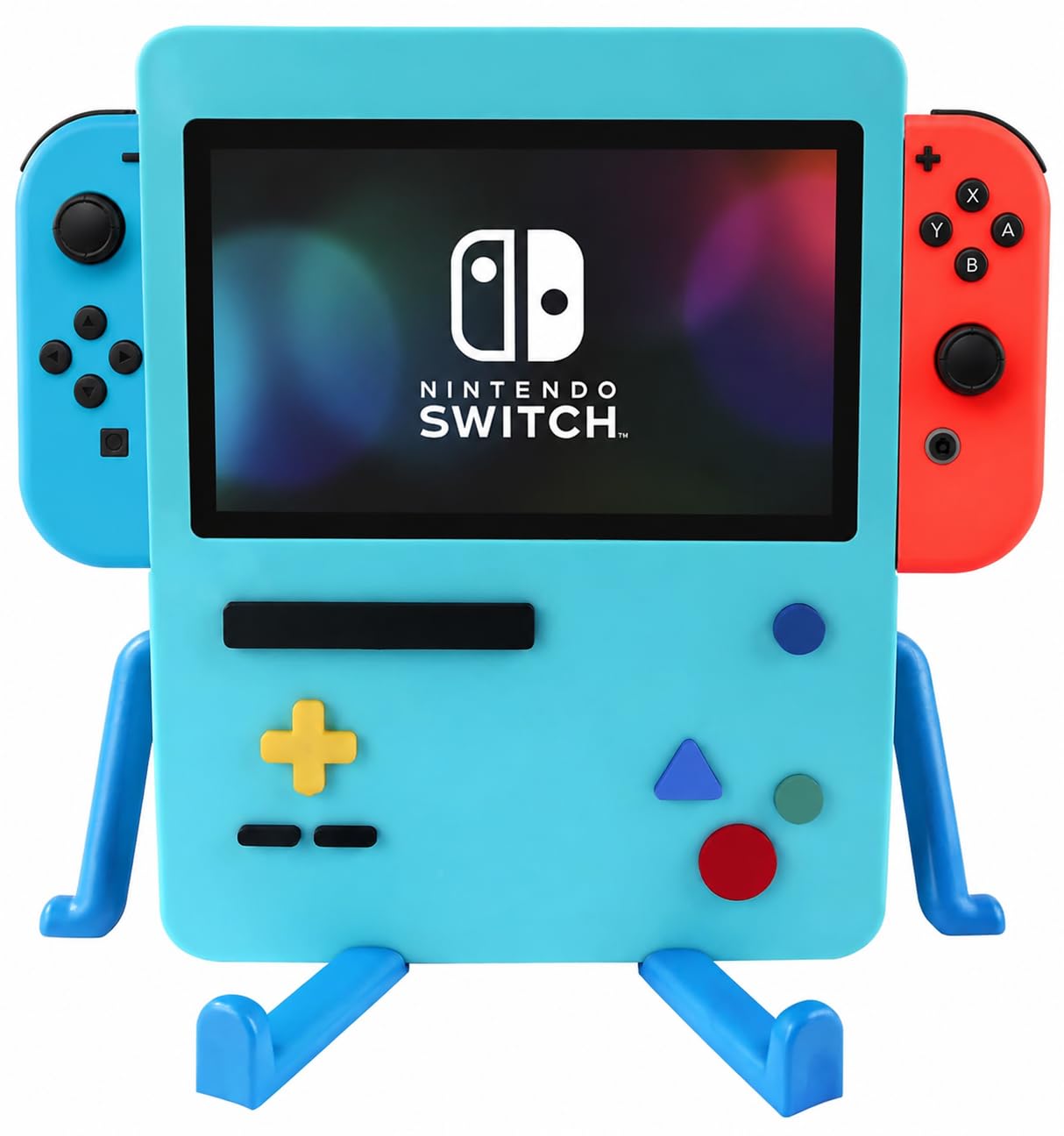 GRAPMKTG Soporte de Carga para Nintendo Switch, Accesorios portátil, Compatible con Nintendo Switch OLED, Bonita Funda BMO, decoración, Regalo, Hombres, Mujeres, niños, Azul