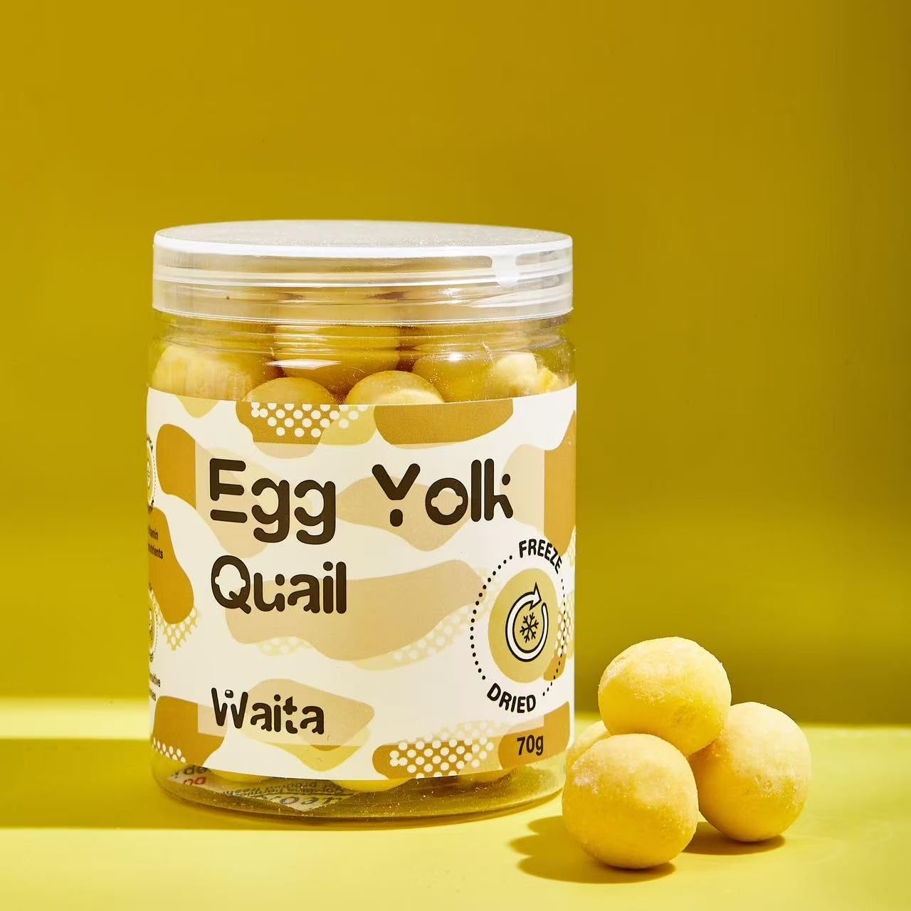 Freeze-Dried Quail Egg Yolk Famliy Pack 70g*3Can Cat Treat Waita Cat Treats Pets Dog Treats Natural Fresh Healthy Food