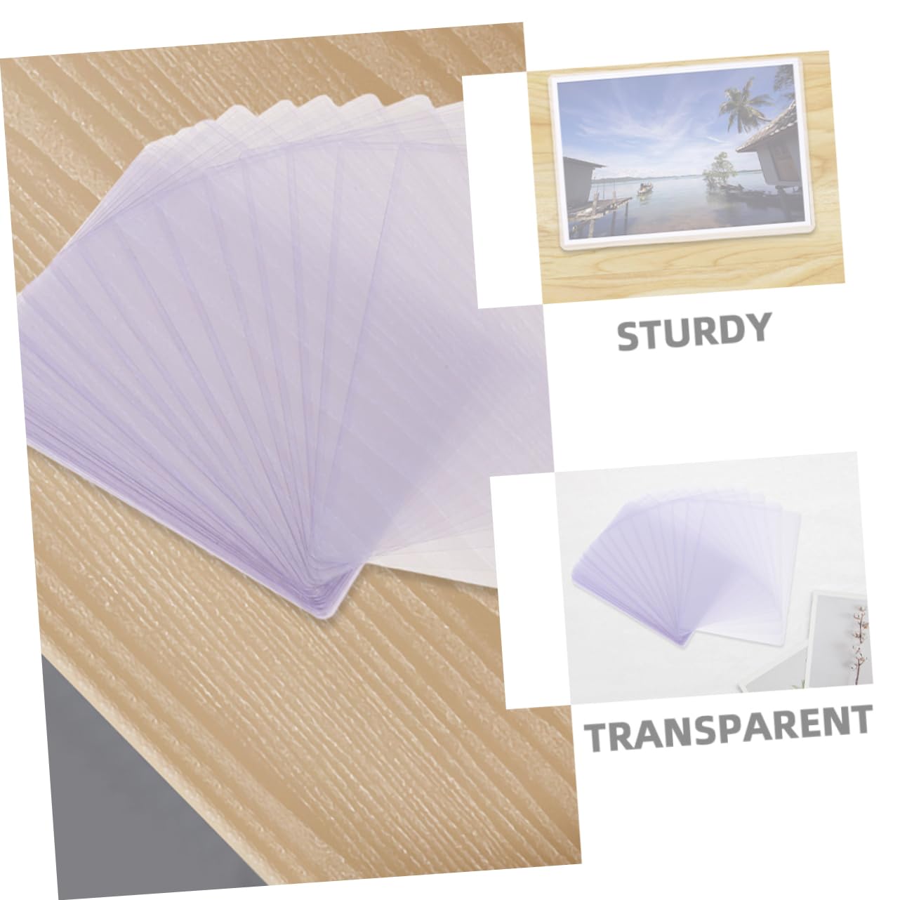 NUOBESTY 50stücke Transparente Kartenhüllen aus Durchsichtige Fotohüllen Stabile Schutzhüllen für Postkarten Einfach zu Verwenden und Aufzubewahren