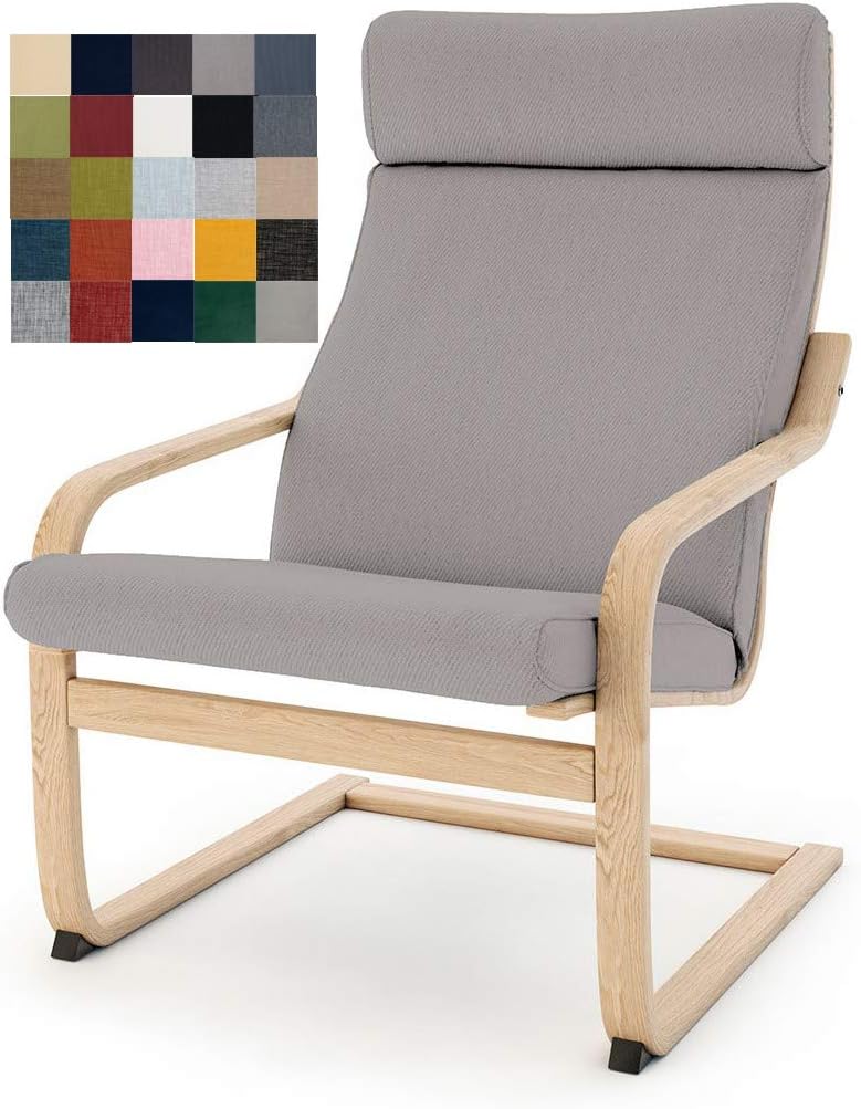 Vepping Lude Multi Colored Armchair Replacement Cover, Fits IKEA Poäng Armchair, Cushion not Included (Cushion Design 1, Polyester - Navy Blue)