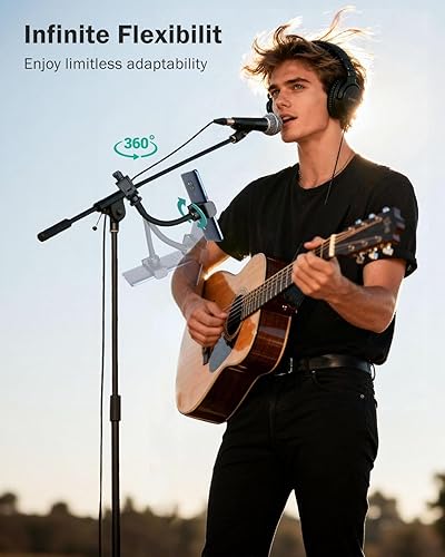 Miniatura 3 de LMS Soporte de micrófono para teléfono, soporte flexible para micrófono, soporte de soporte de música para iPhone, soporte de micrófono, clip de