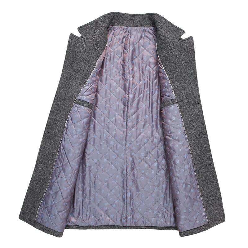 Cappotto da uomo monopetto con bavero dentellato staccabile con sciarpe Cappotto casual da lavoro caldo invernale per la protezione dal freddo e dal vento