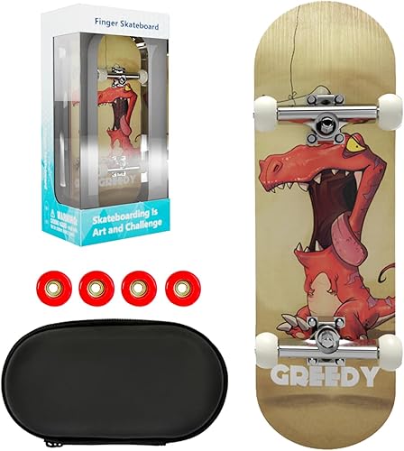 Diapasón profesional, diapasones de madera para dedos Patineta de aleación Stent Rodamiento Rueda Novedad Diapasón (rojo)