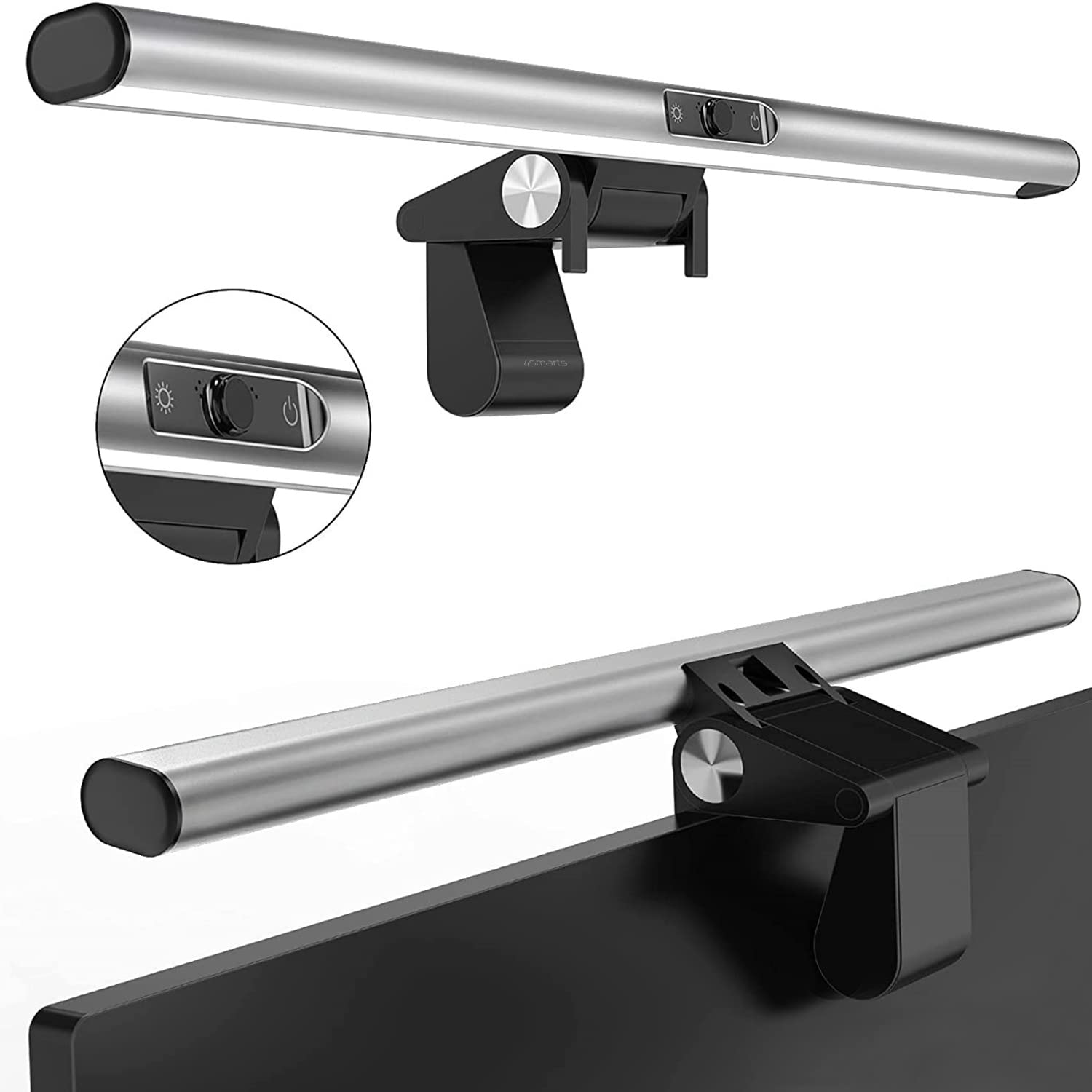 2in1 LightBar Pro Monitorlampe mit FullHD Webcam, Silber