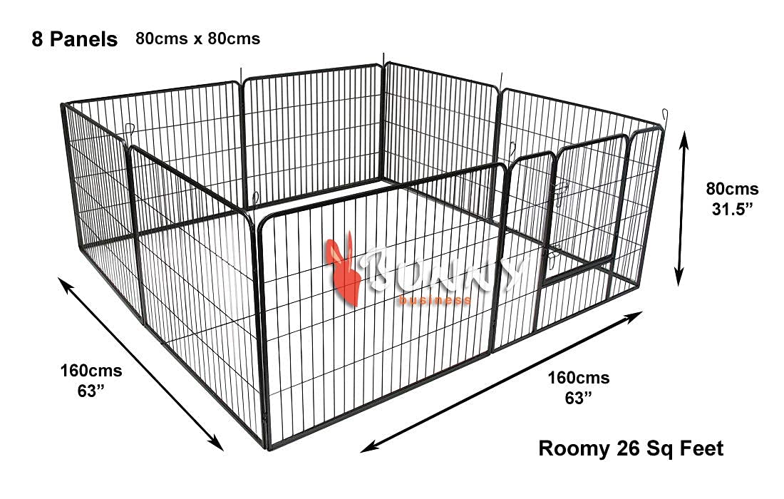 BUNNY BUSINESS Heavy Duty 8 Pannello di Puppy Gioca Custodia/Coniglio Penna, Medio, Grigio Gunmetal