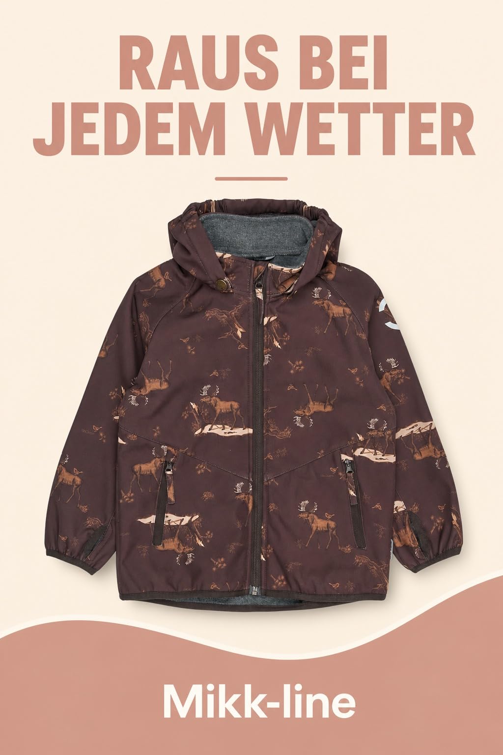 Mikk-line Veste softshell imperméable pour enfant - Taille 80-152 cm - Coupe-vent et respirante - Pour filles et garçons - Veste d'extérieur doublée en polaire avec réflecteurs