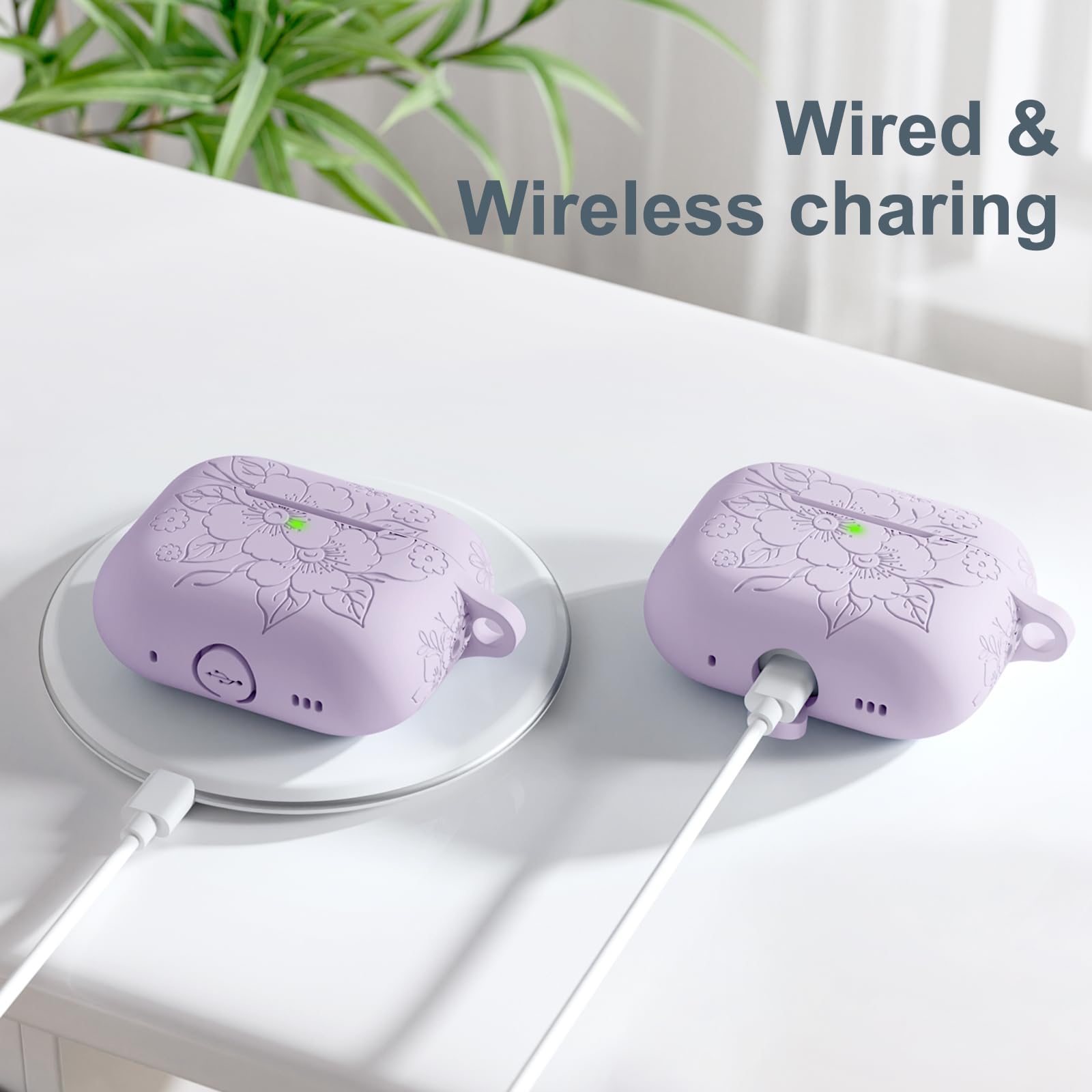 Amazon | IMIVIO フラワー刻印ケース Airpods Pro第2世代ケース対応