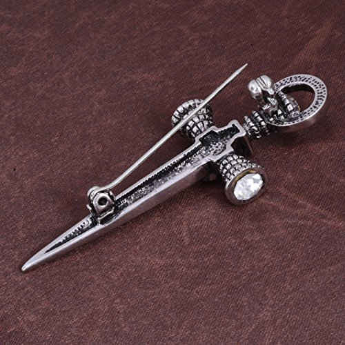 Image of Antique Rhinestone Sword Pin Brooch Lapel Pin Scottish Kilt Pins Cardigan Shawl Safety Pin Hat Pins