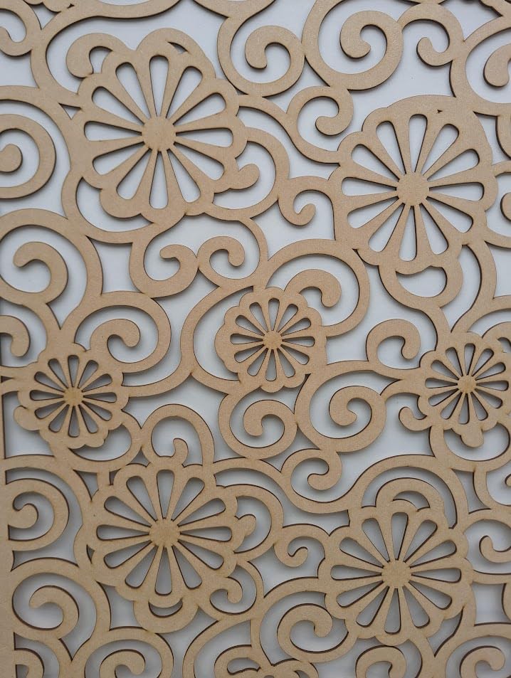 Wooden mesh laser cut in 3mm thick mdf decorative panel for radiator covers, partition walls and home made cabinets (various sizes) pattern (C2). Made in the UK (Unprimed, 1200mm x 300mm)