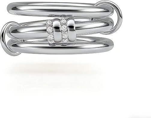 Gold Stackable Rings for Women Non Tarnish, Dainty 14K Gold/Silver Plated Cubic Zirconia Spinelli Ring Chunky Multi Rings Mixed Metals Ring Stack Set Non Tarnish Jewelry