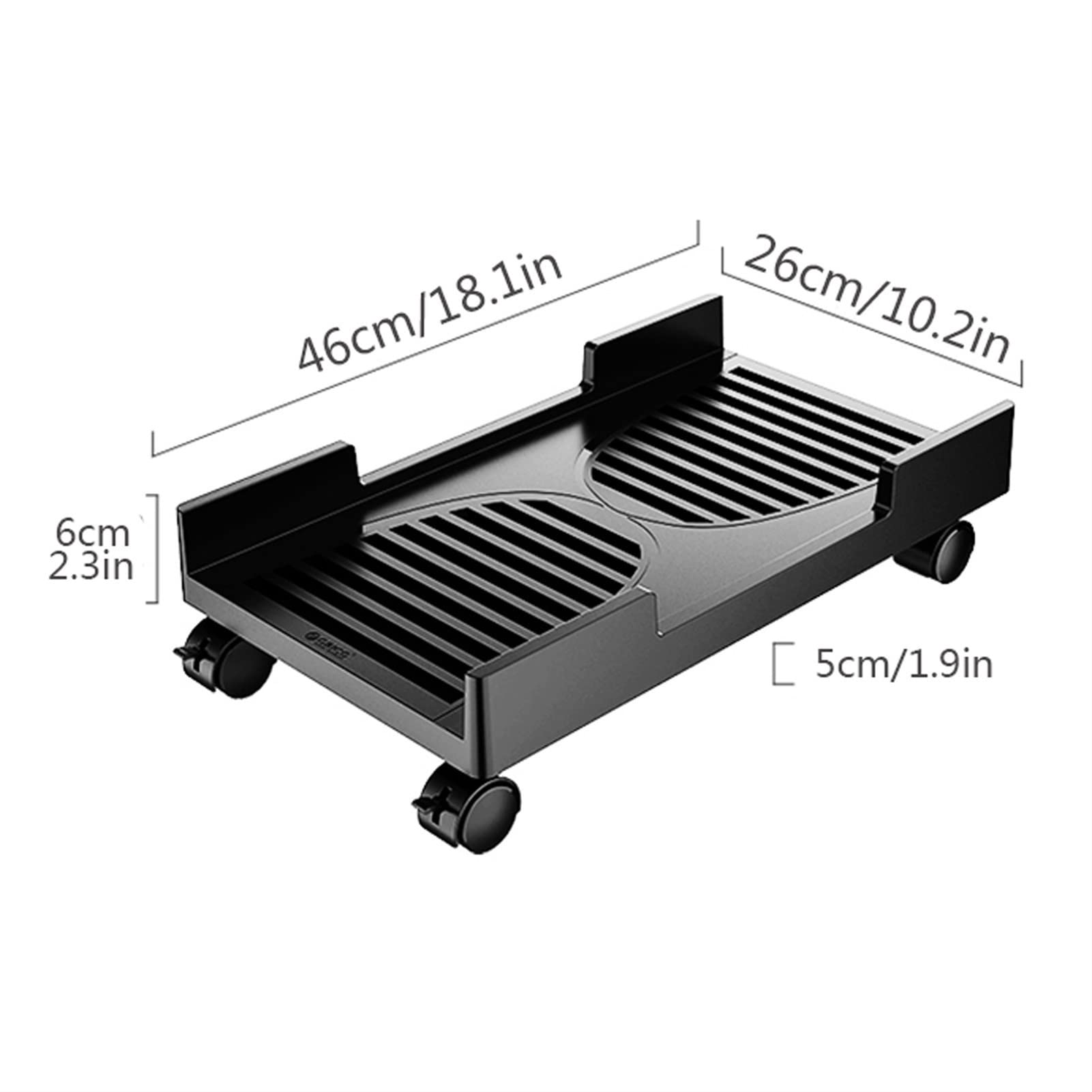 TOMYEUS Support de Boîtier d'Ordinateur CPU Support en Plastique Robuste Hôte d'hôte Amovible Bureau sous-Compteur PC Host Host Rack avec Roues Support de CPU