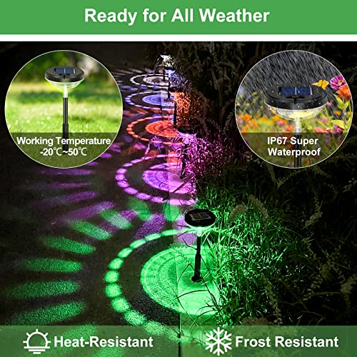 Nupostai ATC-DC Bright Solar Pathway Lights 6 Pack,Color Changing+Warm White Led Solar Lights Outdoor,Ip67 Waterproof Solar Path Lights,Solar Powered Garden Lights thumb #4