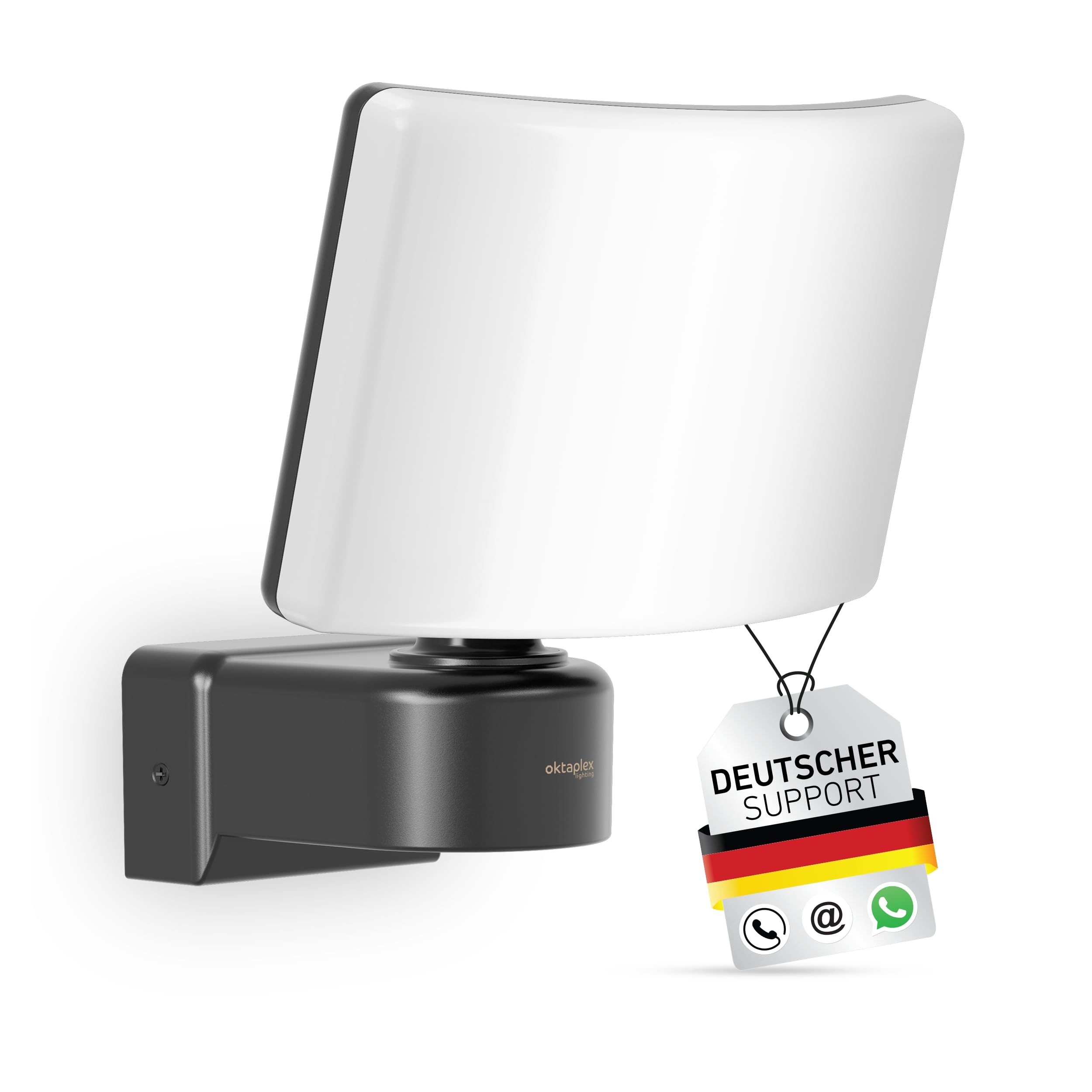 Oktaplex Lighting Cali - Faretto LED per esterni, 30 W, IP65, 3000 K, proiettore da parete, luce bianca calda, colore antracite